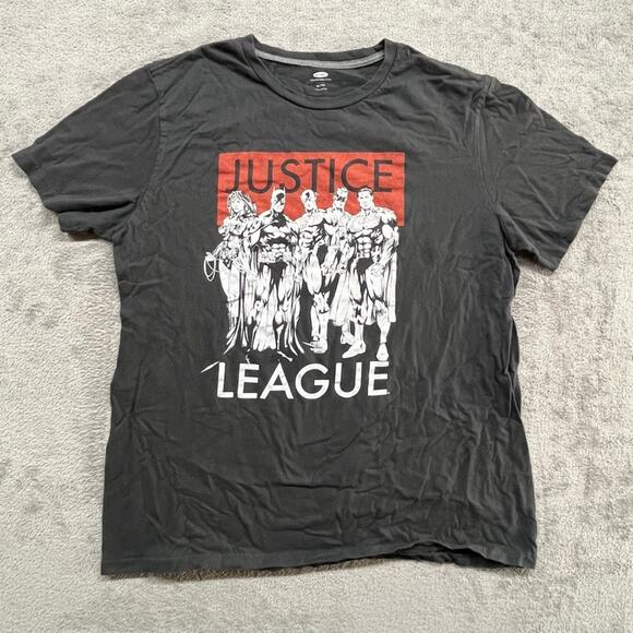 Old Navy Justice League‎ T Shirt Mens Extra Large Black Graphic - Picture 1 of 5